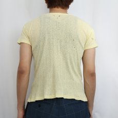 画像3: 40〜50's DIX KNIT "針抜き" ポケットTシャツ S (3)