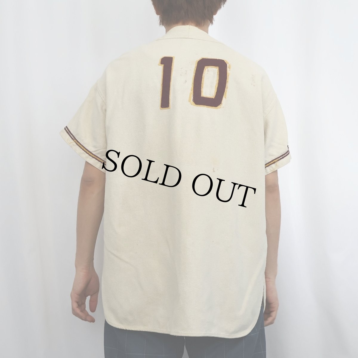 画像3: 50〜60's FENTON'S "GENUINE DIDGE DAVIS FLANNEL" ウールベースボールシャツ (3)