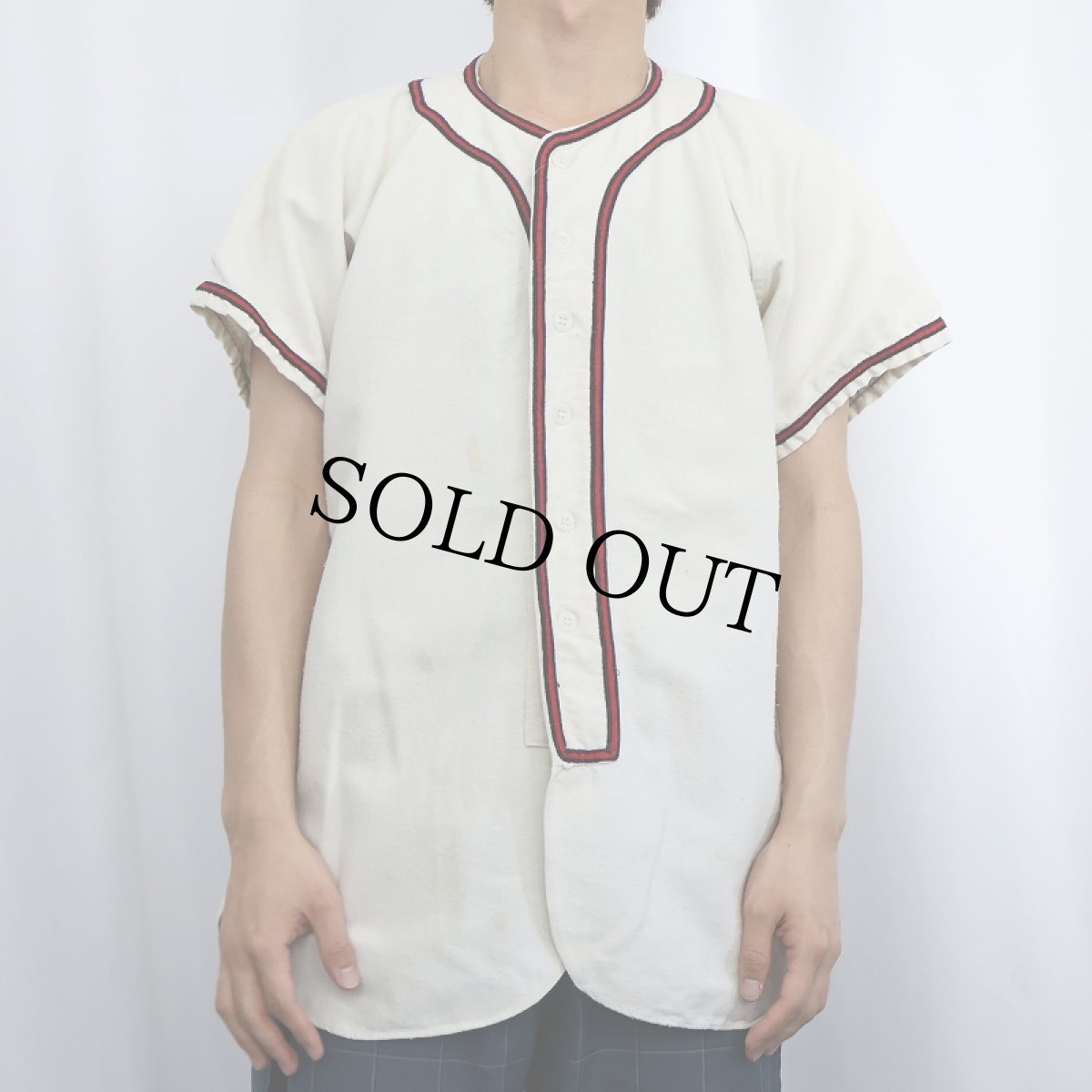 画像2: 60's Wilson USA製 ウールベースボールシャツ SIZE38 (2)