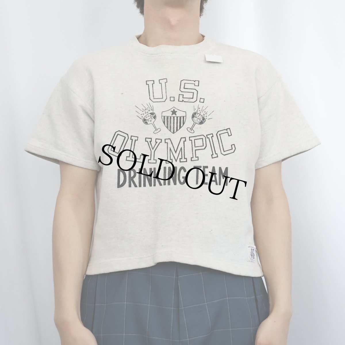 画像2: 50's Champion USA製 "U.S. OLYMPIC DRINKING TEAM" プリント半袖スウェット SIZE46 (2)