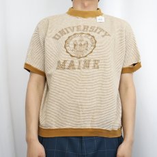 画像2: 60's "UNIVERSITY MAINE" ボーダー柄 プリント半袖スウェット (2)