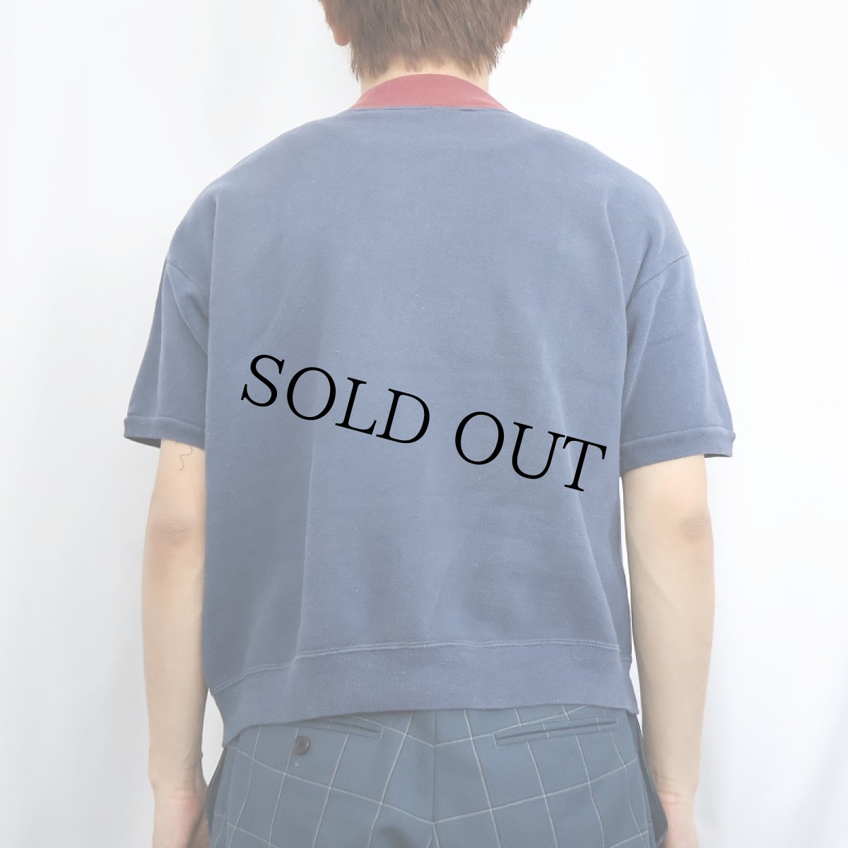 画像3: 60〜70's 切り替えデザイン モックネックスウェット NAVY (3)