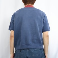 画像3: 60〜70's 切り替えデザイン モックネックスウェット NAVY (3)