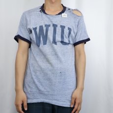 画像2: 60's Champion "WIU" プリントリンガーTシャツ (2)