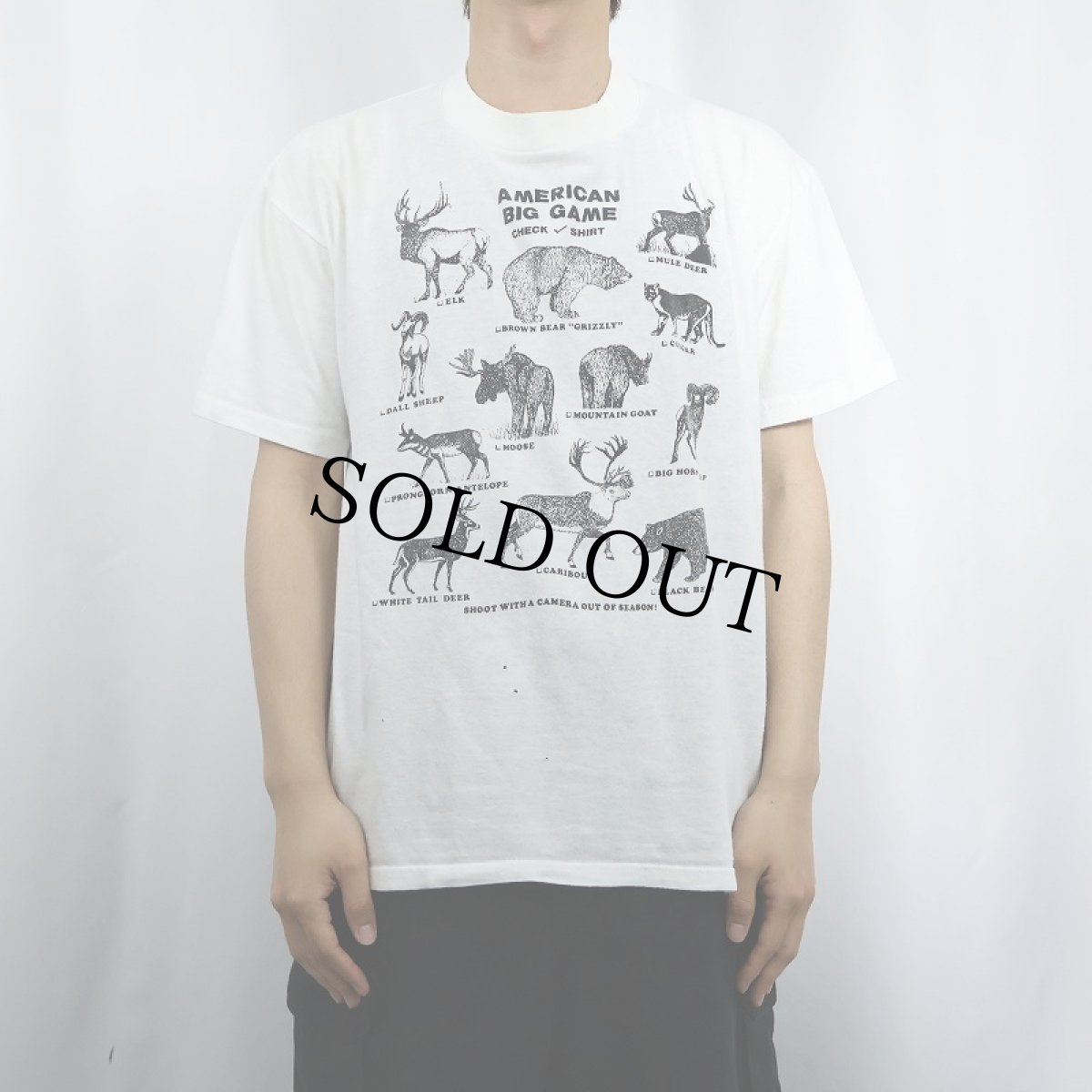 画像2: 90's〜 USA製 アニマルプリントTシャツ L (2)