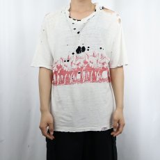 画像2: 90's Crazy Shirts USA製 豚イラスト 巻きプリントTシャツ L (2)
