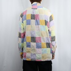 画像3: 90's ORVIS パッチワークデザイン コットンボタンダウンシャツ M (3)