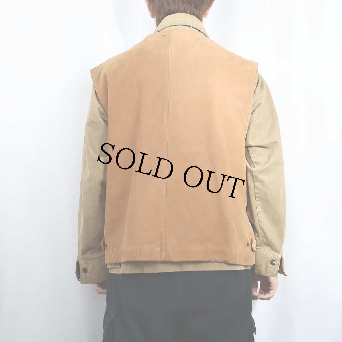 画像3: 90's ORVIS USA製 レザーハンティングベスト XL (3)