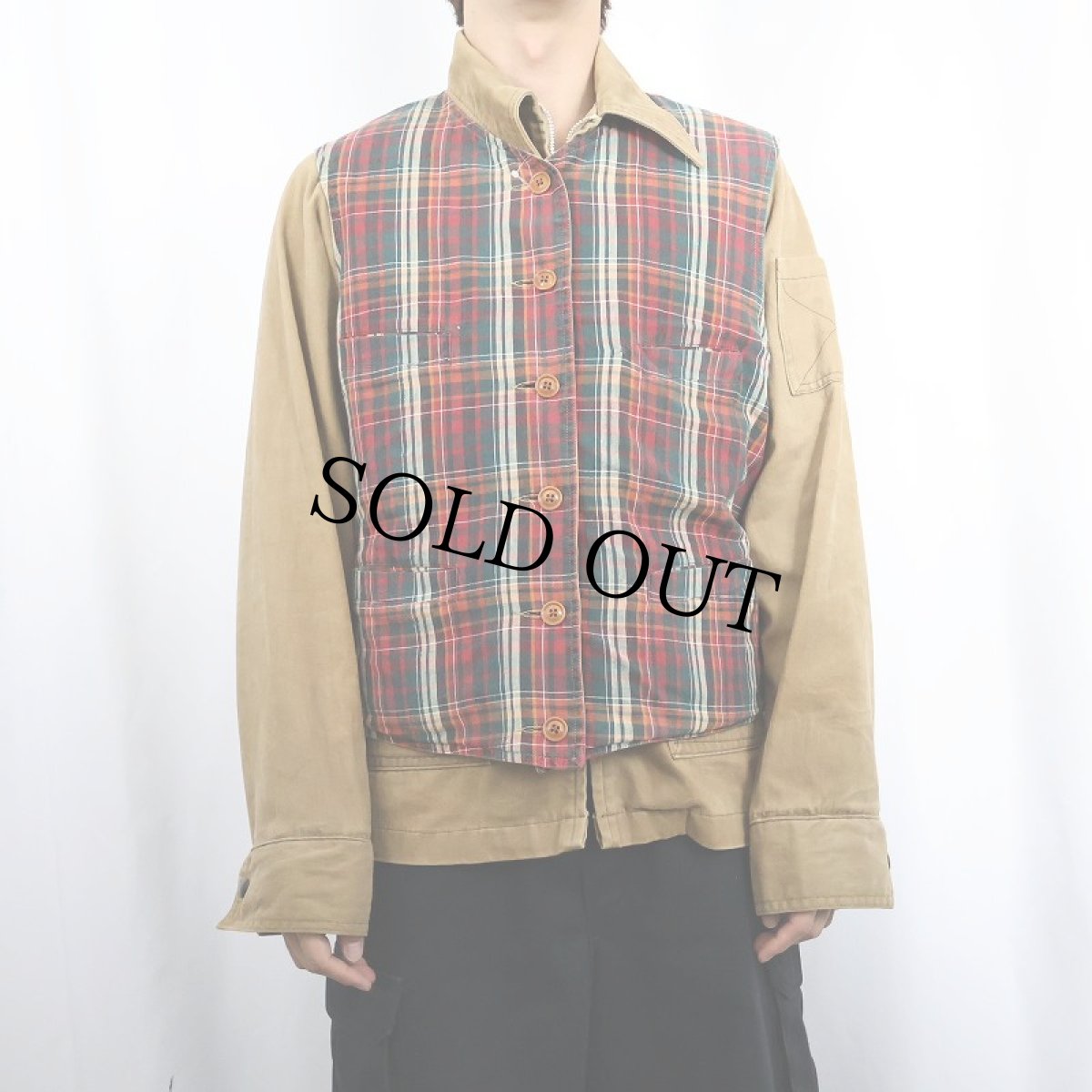 画像3: POLO Ralph Lauren チェック柄 コットンリバーシブルベスト L (3)