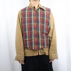 画像3: POLO Ralph Lauren チェック柄 コットンリバーシブルベスト L (3)