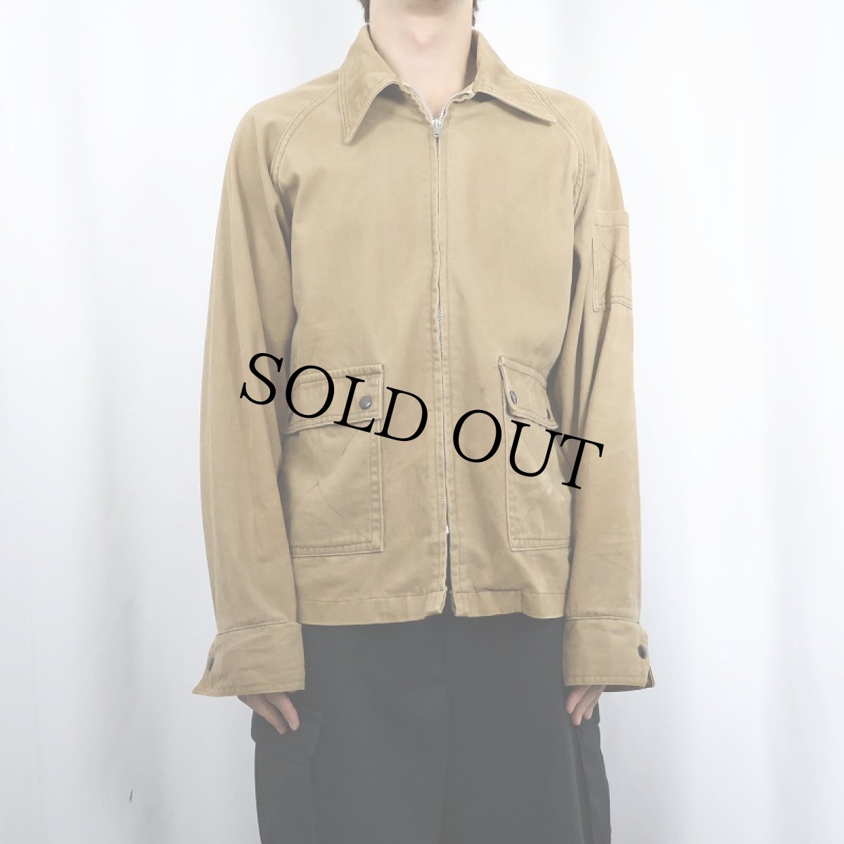 画像2: 60〜70's モールスキン ラグランワークジャケット (2)