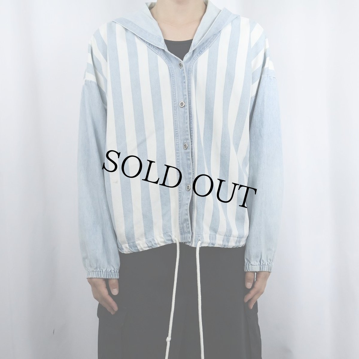 画像2: 80〜90's COUNTRY SEAT NUOVO USA製 ストライプ柄 ボタンパーカー M (2)