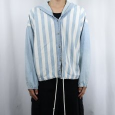 画像2: 80〜90's COUNTRY SEAT NUOVO USA製 ストライプ柄 ボタンパーカー M (2)