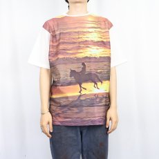 画像2: 70〜80's Premium Collection 大判プリント ポリエステルTシャツ L (2)
