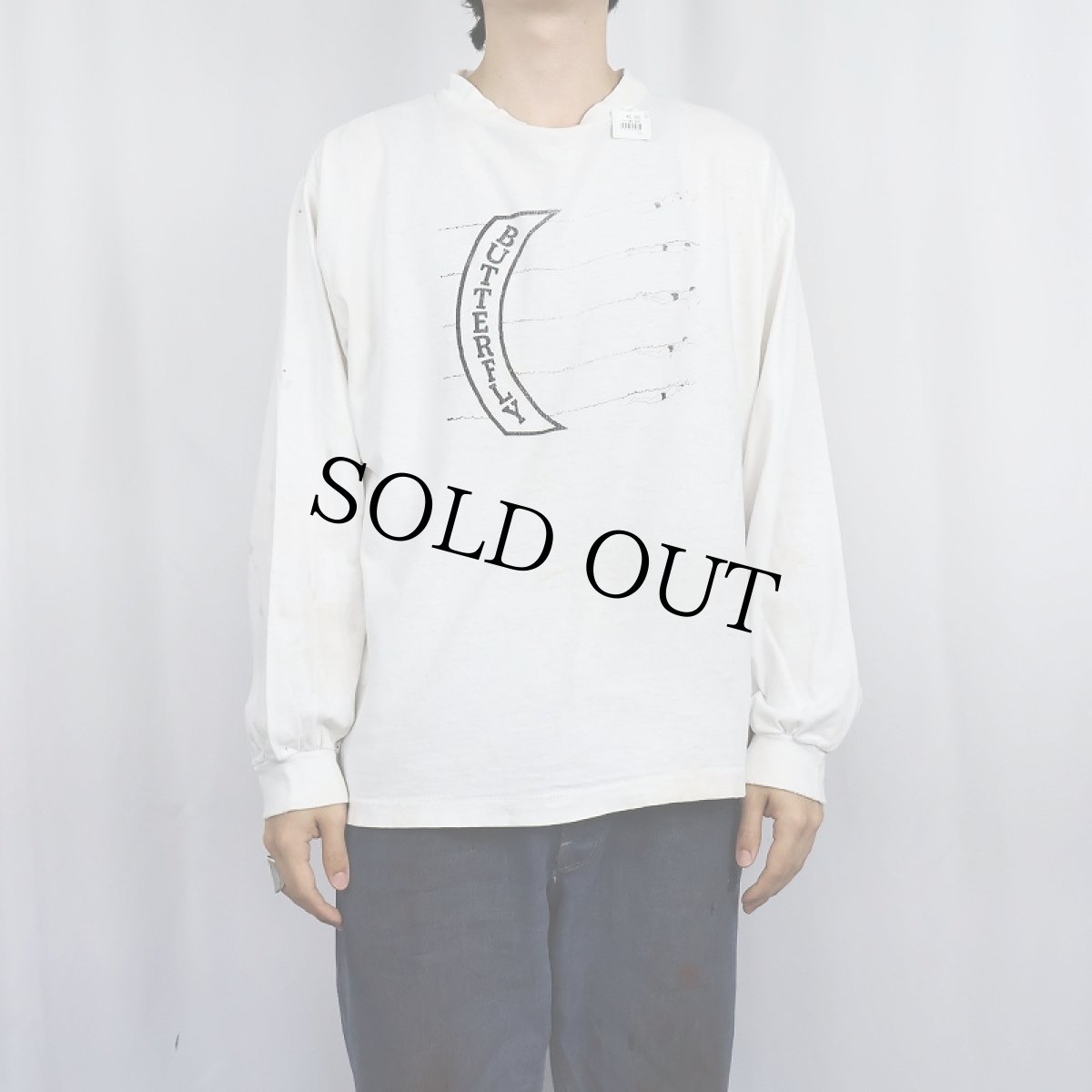 画像2: 90's USA製 "BUTTERFLY" プリントTシャツ XL (2)