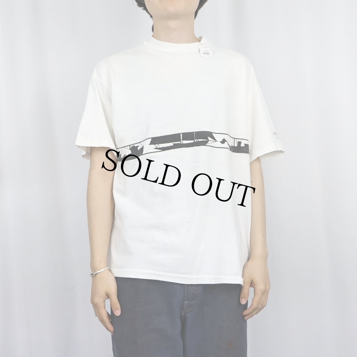 画像3: 90's SMITH&HILL USA製 ボート柄 巻きプリントTシャツ L (3)