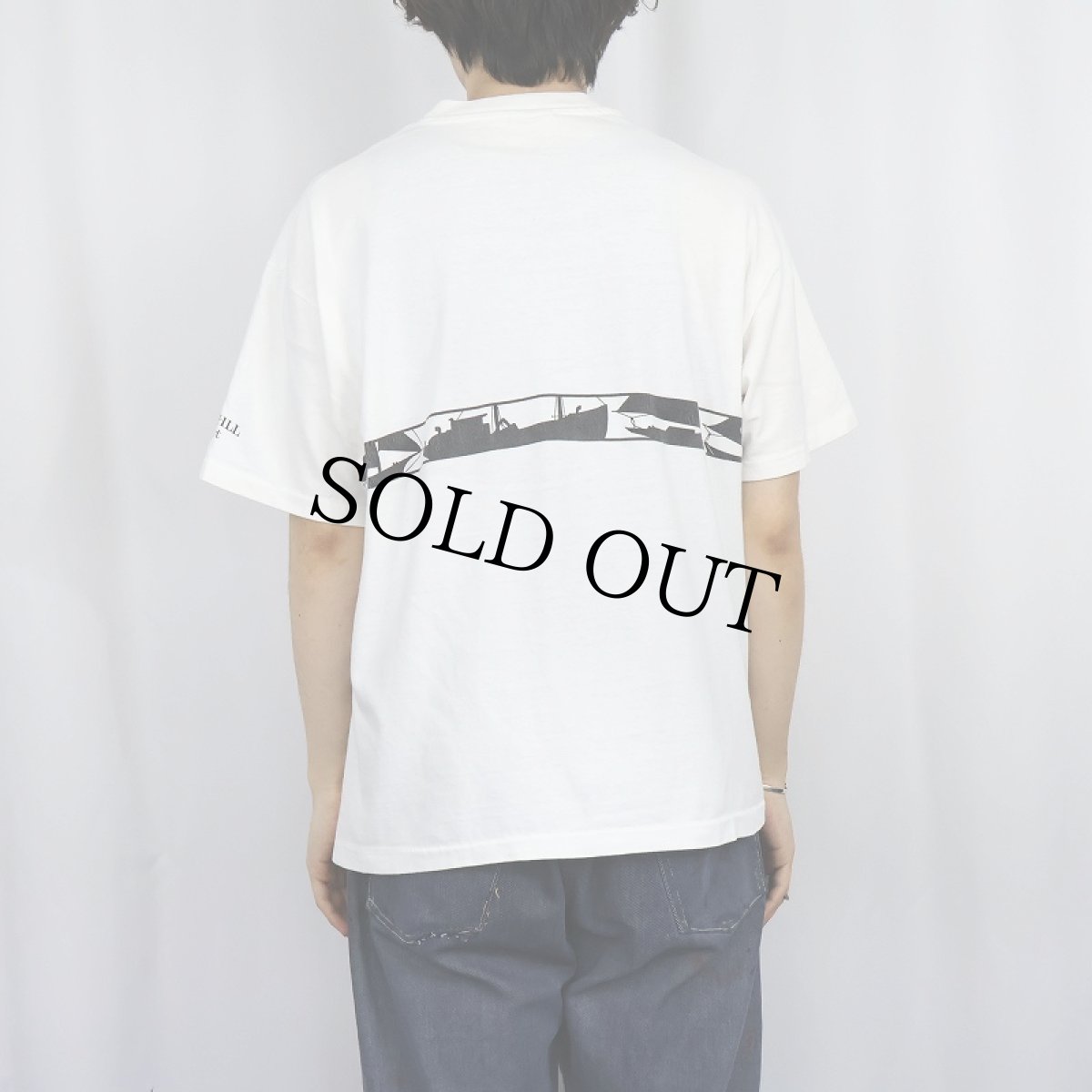 画像4: 90's SMITH&HILL USA製 ボート柄 巻きプリントTシャツ L (4)