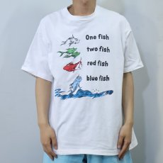 画像2: 90's Dr.Seuss USA製 "One fish two fish..." 児童書プリントTシャツ XL (2)