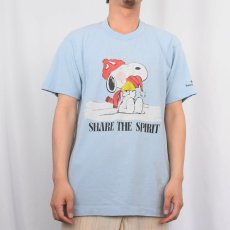 画像2: 90's SNOOPY USA製 "SHARE THE SPIRIT" キャラクタープリントTシャツ (2)