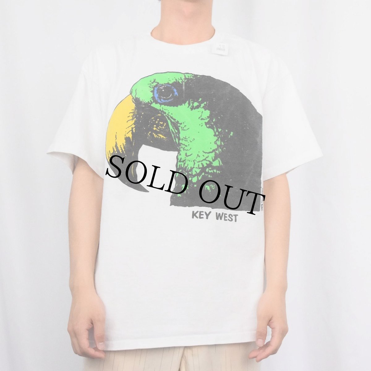 画像3: 90's "GREEN PARROT BAR" インコイラストプリントTシャツ (3)