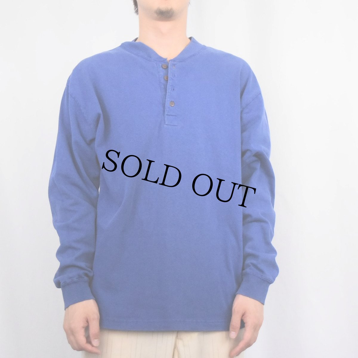 画像2: 90's GAP ヘンリーネックロンT M (2)