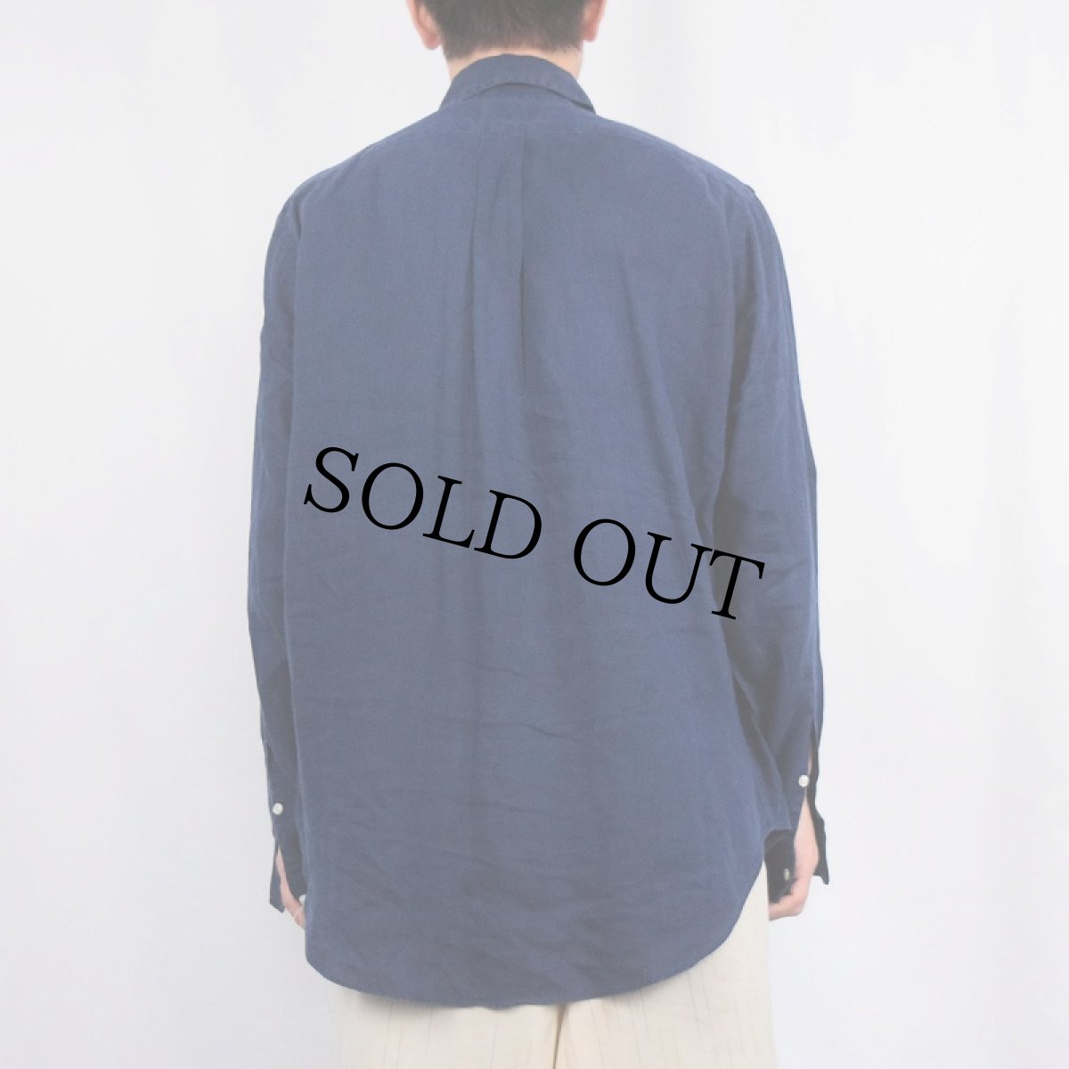 画像3: Ralph Lauren "CLASSIC FIT" リネンボタンダウンシャツ NAVY M (3)