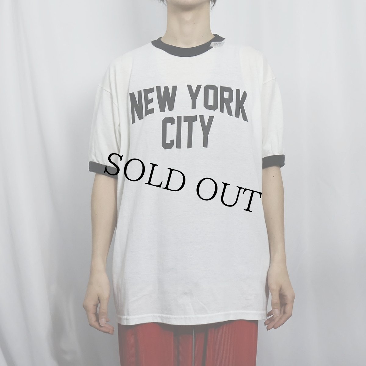画像2: 2000's "NEW YORK CITY" プリントリンガーTシャツ XL (2)