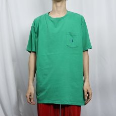 画像2: 90's POLO Ralph Lauren USA製 ロゴ刺繍 ポケットTシャツ L (2)