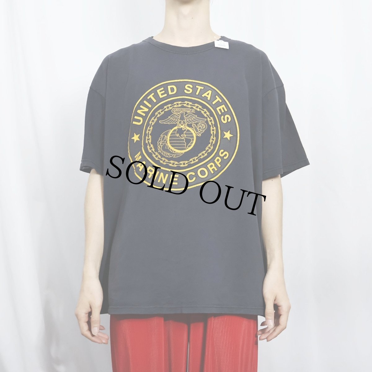 画像3: 90's SOFFE USA製 "USMC" リフレクタープリントTシャツ BLACK XL (3)