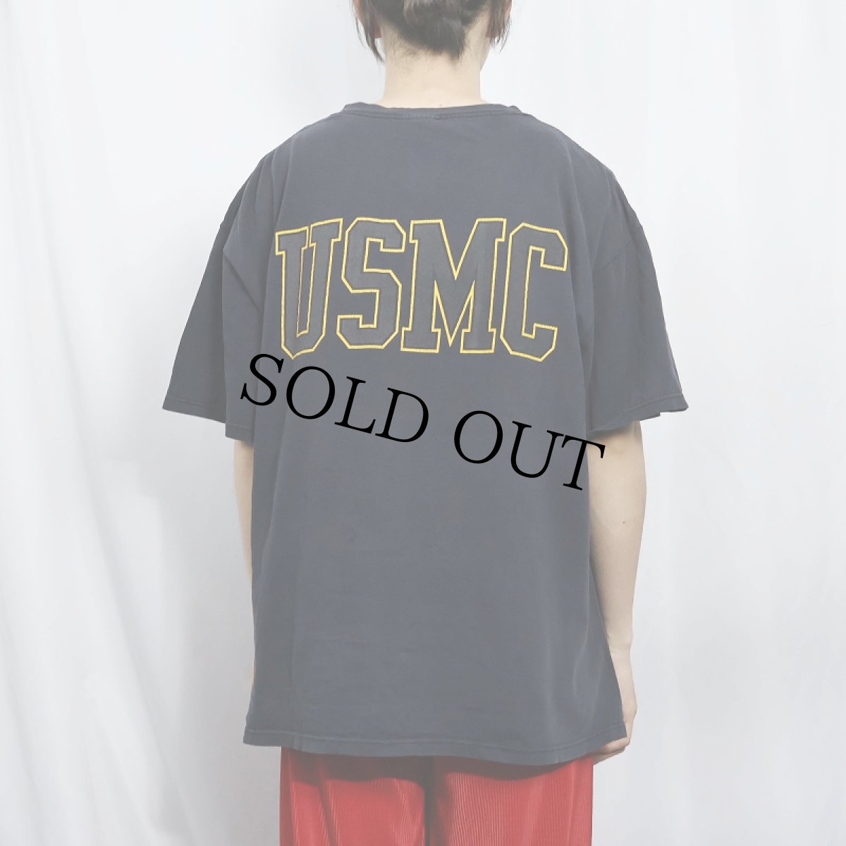 画像4: 90's SOFFE USA製 "USMC" リフレクタープリントTシャツ BLACK XL (4)