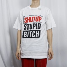 画像2: 90's "SHUT UP STUPID BITCH" ジョークプリントTシャツ XL (2)