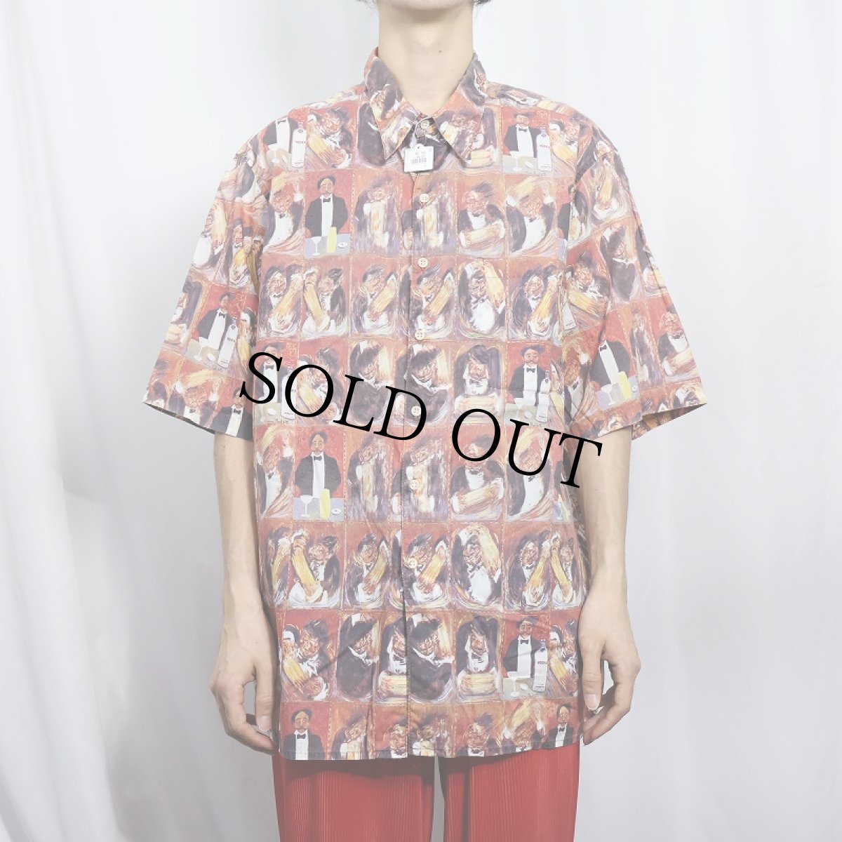 画像2: 90's Guy Buffet Collection by Reyn Spooner HAWAII製 アート柄 コットンシャツ XL (2)