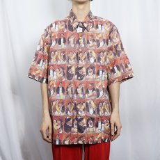 画像2: 90's Guy Buffet Collection by Reyn Spooner HAWAII製 アート柄 コットンシャツ XL (2)