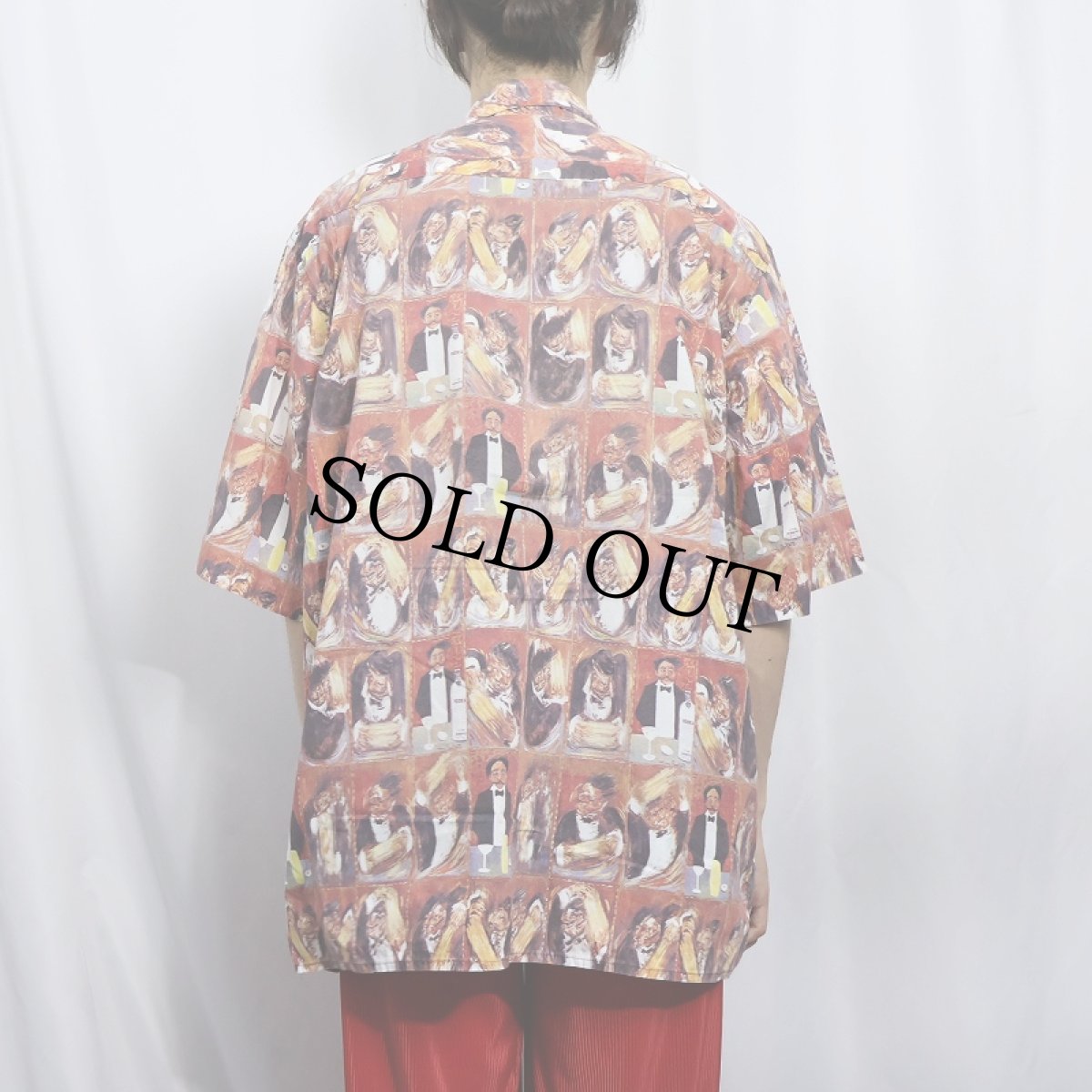 画像3: 90's Guy Buffet Collection by Reyn Spooner HAWAII製 アート柄 コットンシャツ XL (3)