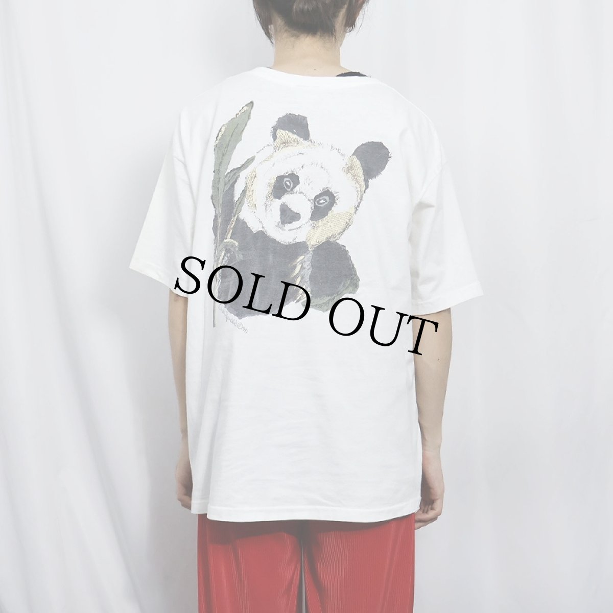 画像4: 90's BANANA REPUBLIC USA製 "SAFARI&TRAVEL CLOTHING" パンダプリント ポケットTシャツ L (4)