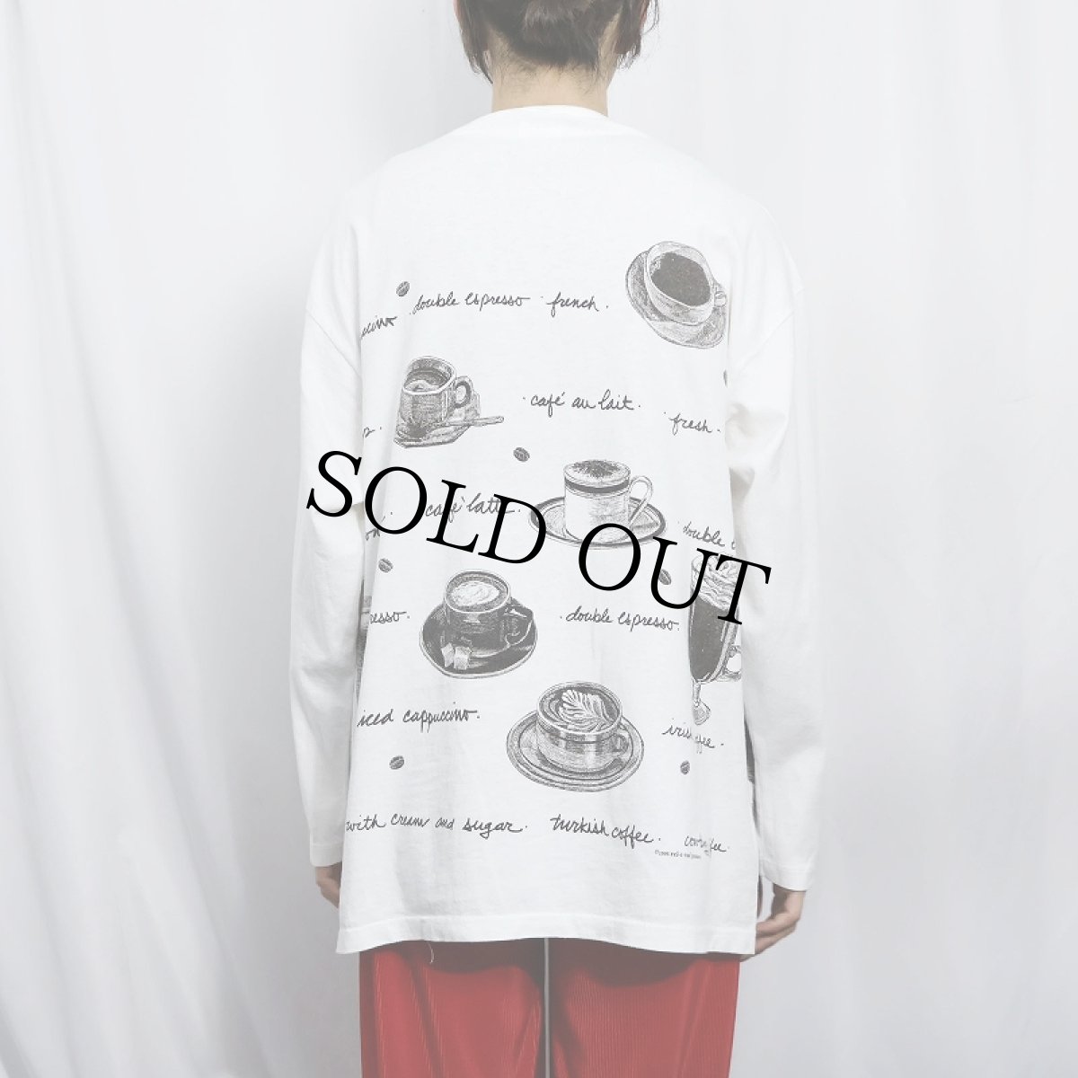 画像3: 90's rel-e-vant products USA製 "PEERLESS COFFEE" コーヒープリント ヘンリーネックロンT XL (3)