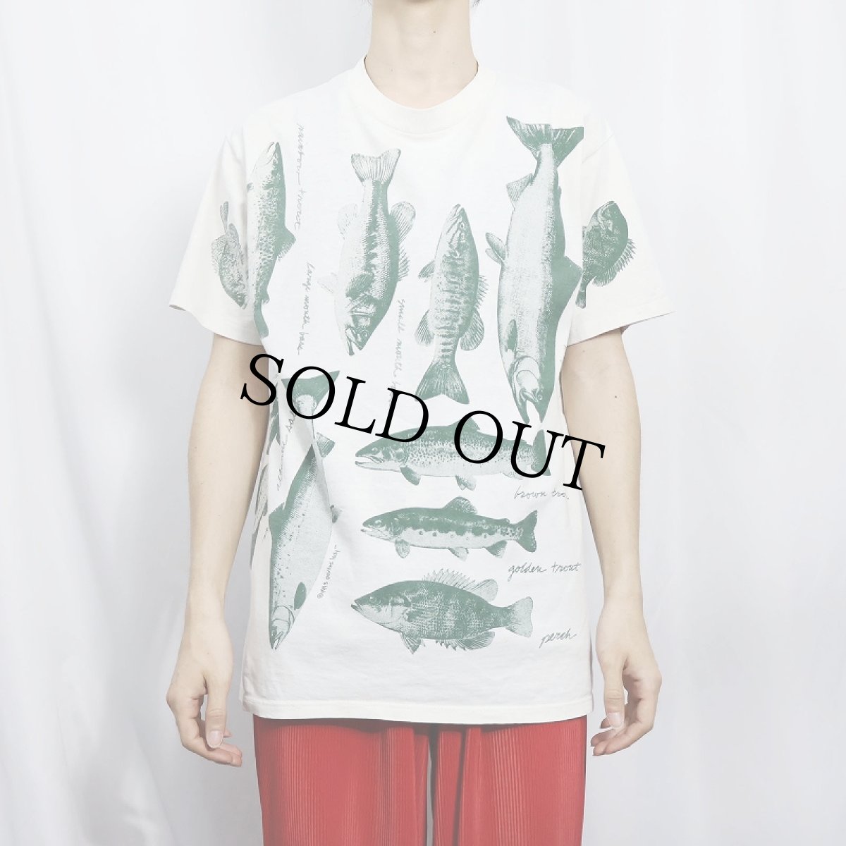 画像2: 90's Painted Lady USA製 魚プリントTシャツ L (2)