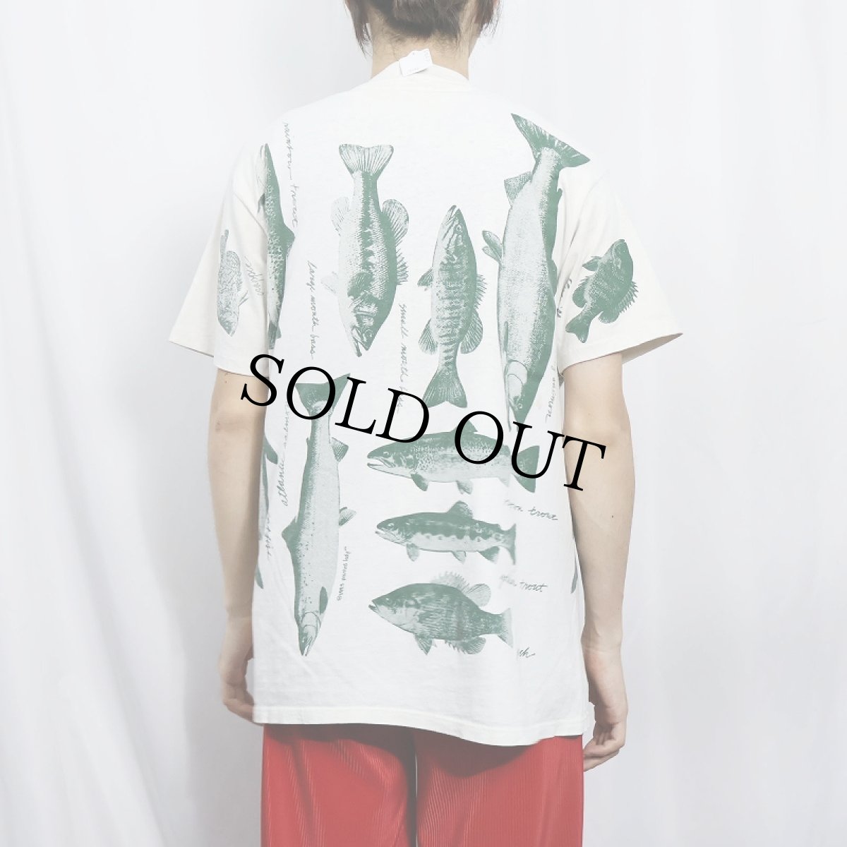 画像3: 90's Painted Lady USA製 魚プリントTシャツ L (3)