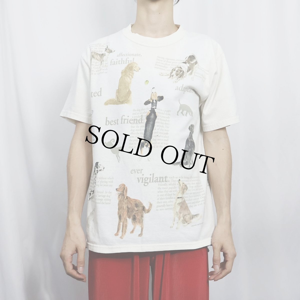 画像2: 2000's rel-e-vant products USA製 犬プリントTシャツ M (2)