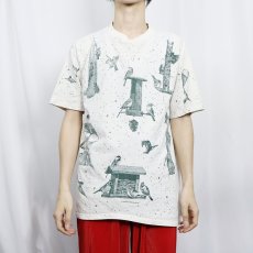 画像2: 90's rel-e-vant products USA製 鳥プリントTシャツ L (2)