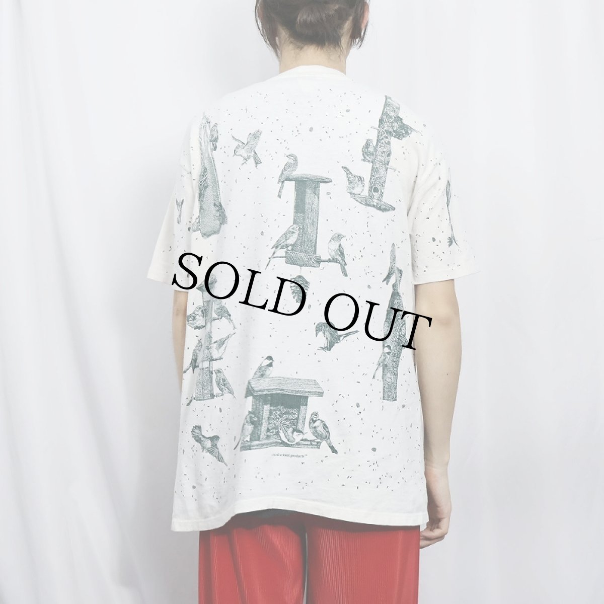 画像3: 90's rel-e-vant products USA製 鳥プリントTシャツ L (3)