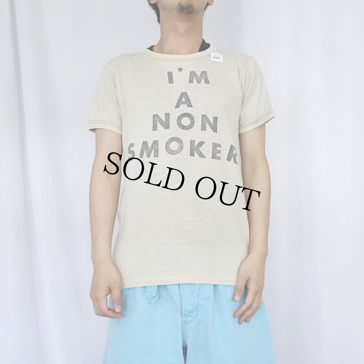 画像2: 〜80's ”I'M NON SMOKER" プリントTシャツ M (2)
