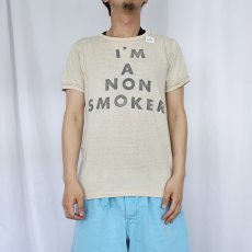 画像2: 〜80's ”I'M NON SMOKER" プリントTシャツ M (2)