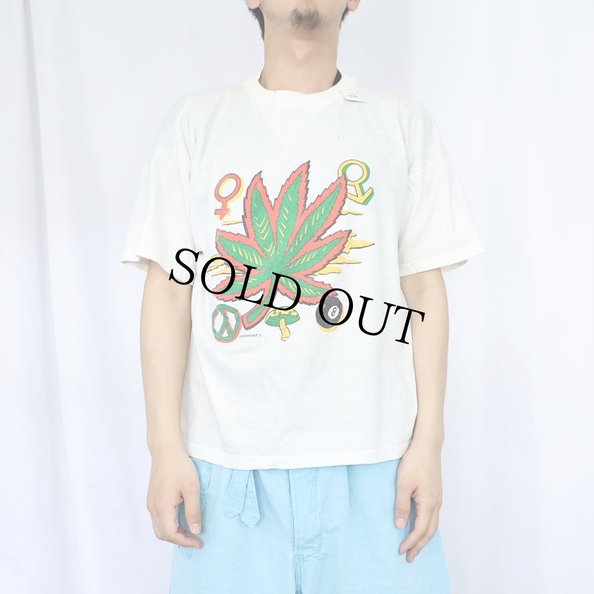 画像2: ガンジャ×ラスタカラー プリントTシャツ (2)