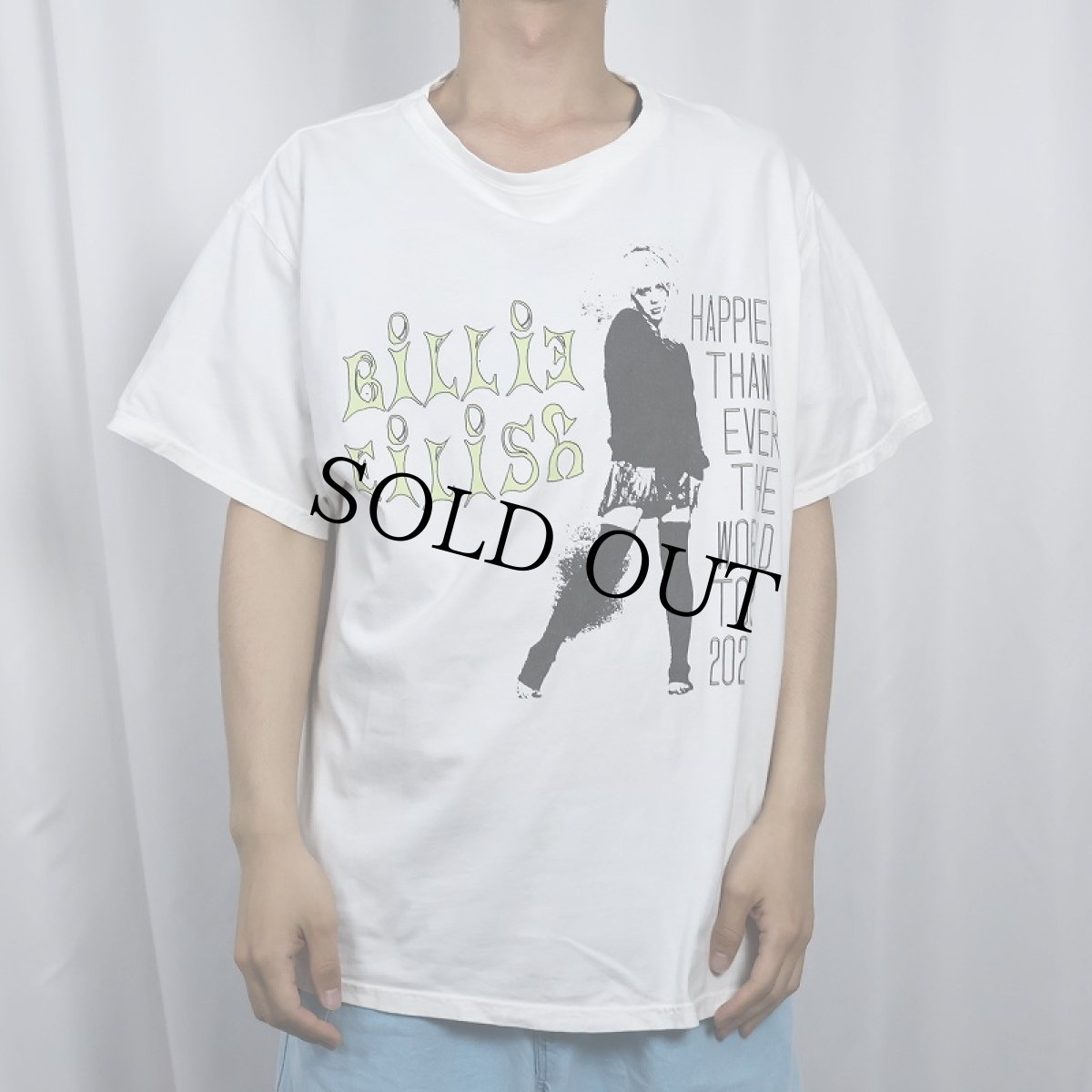 画像2: Billie Eilish "Happier Than Ever World Tour" ミュージシャンツアーTシャツ L (2)