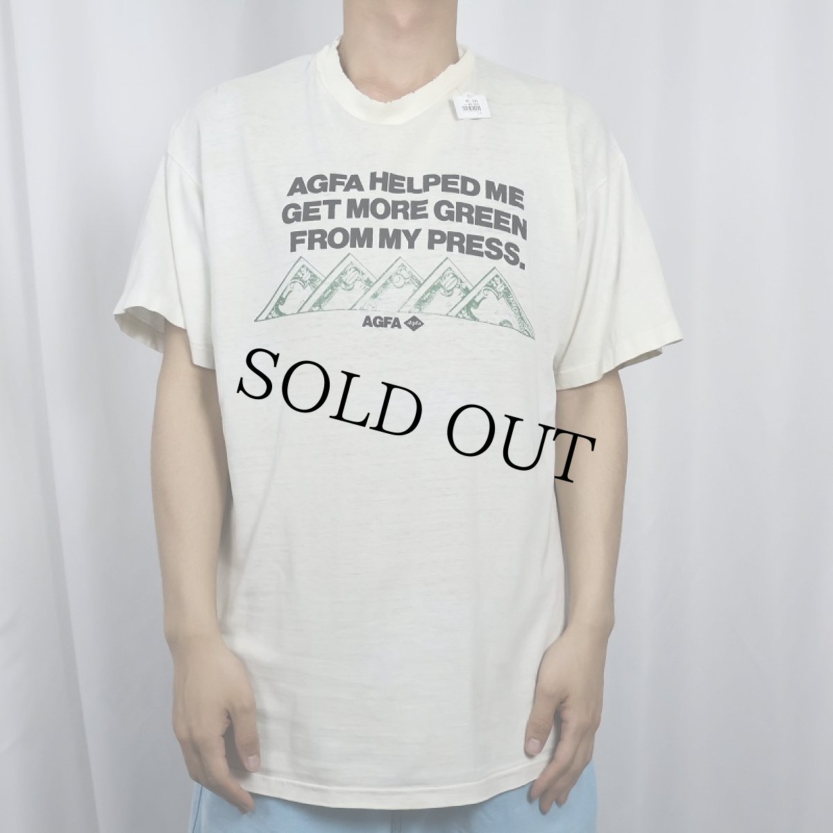 画像3: 90's Agfa USA製 "AGFA HELPED ME..." フィルムメーカープリントTシャツ L (3)