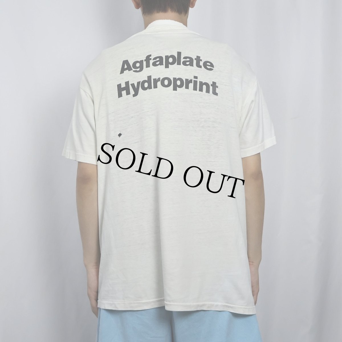 画像4: 90's Agfa USA製 "AGFA HELPED ME..." フィルムメーカープリントTシャツ L (4)