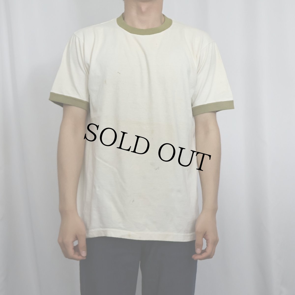 画像2: 70's TOWNCRAFT "Plus" 無地 リンガーTシャツ L (2)