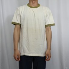 画像2: 70's TOWNCRAFT "Plus" 無地 リンガーTシャツ L (2)