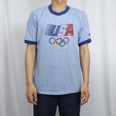 画像2: 80's Levi's "USA" 五輪プリントリンガーTシャツ L (2)